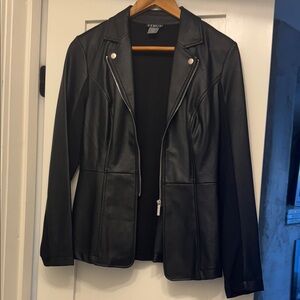 VENUS Classic Black Leather Jacket for Women